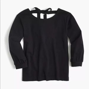 NWT jcrew tie back top ribbon black size xs